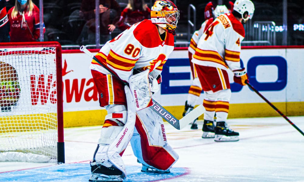Calgary Flames goaltender Dan Vladar